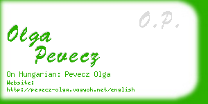 olga pevecz business card